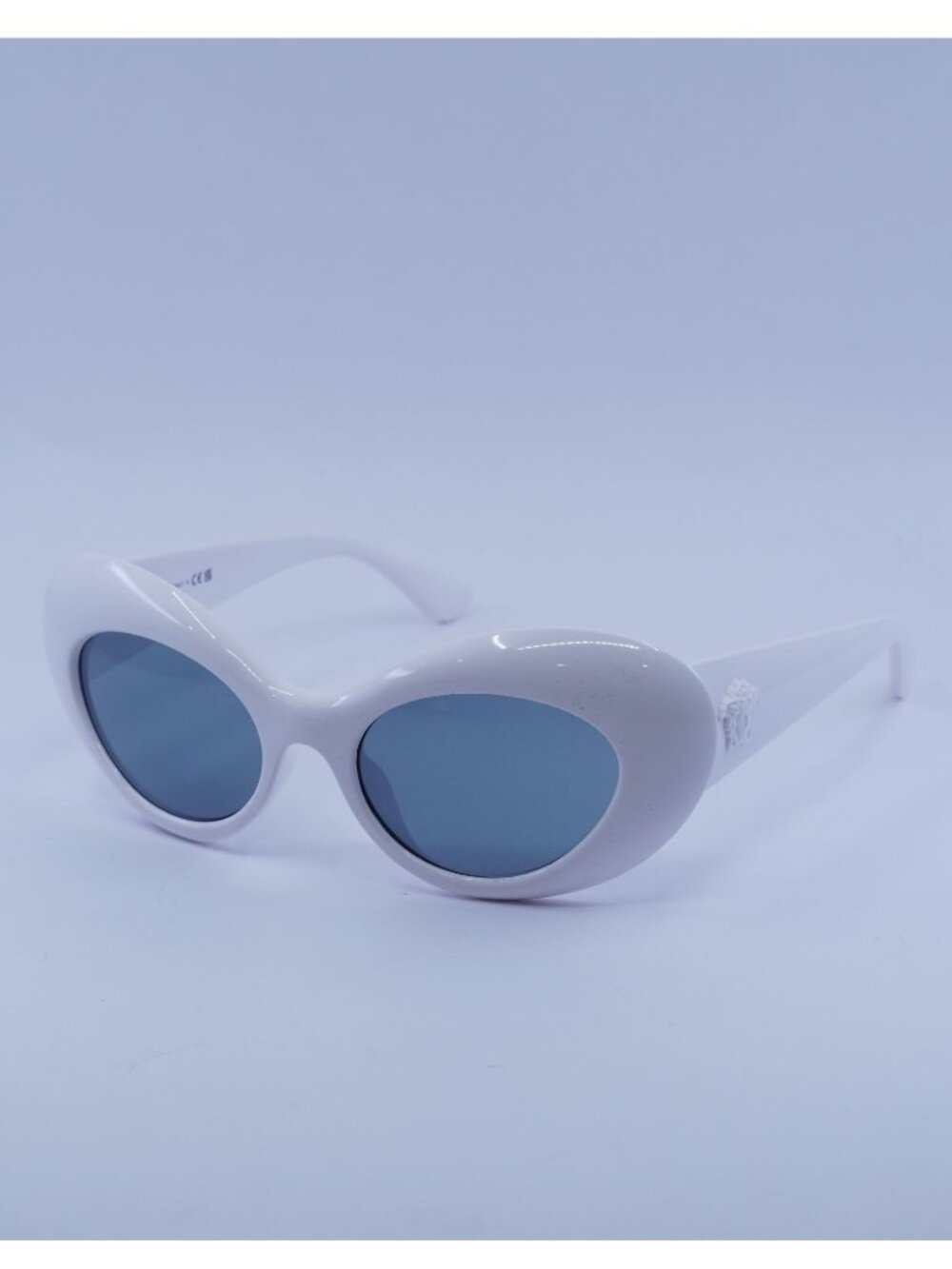 Versace VE4456U 314/1 Sunglasses White Oval Frame, Grey Lenses